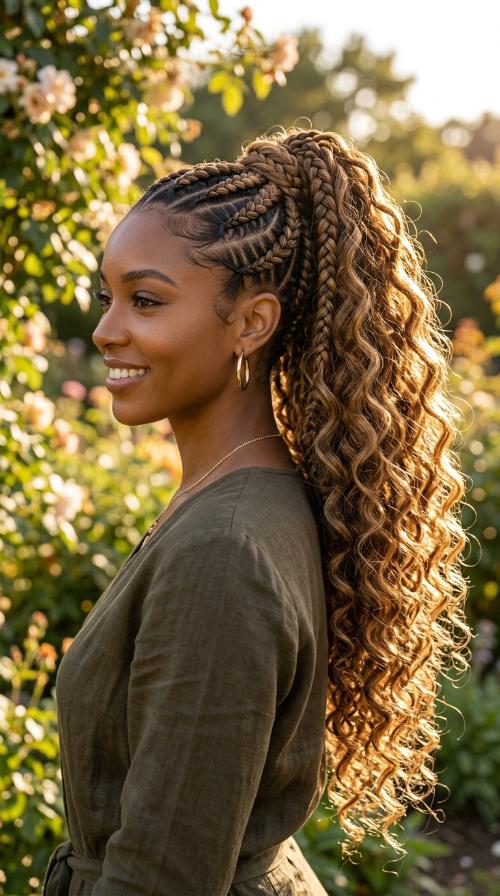 Goddess Braid High Ponytail