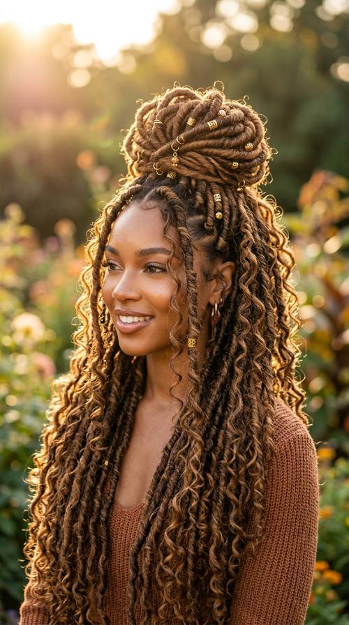 Goddess Loc Bun with Tendrils
