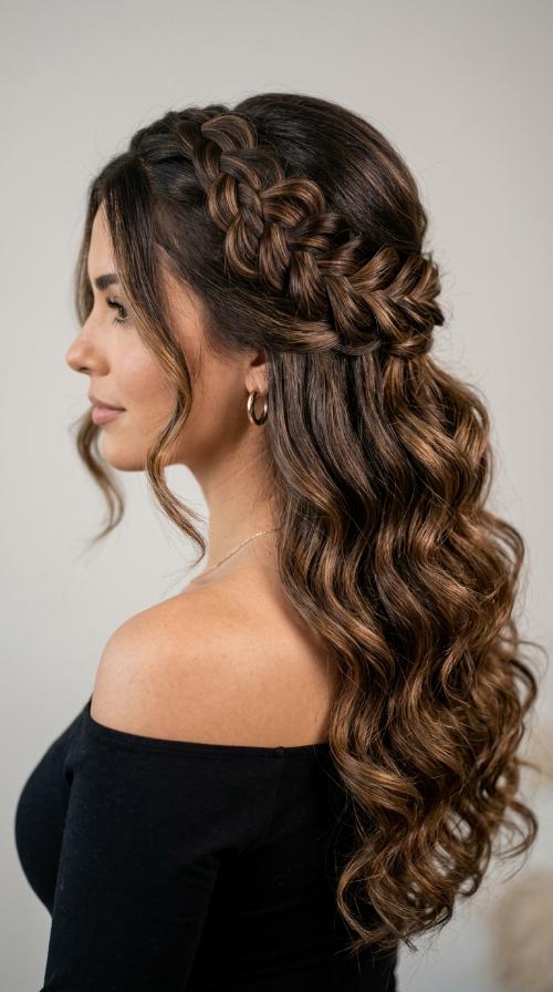 Half-Up Braided Crown