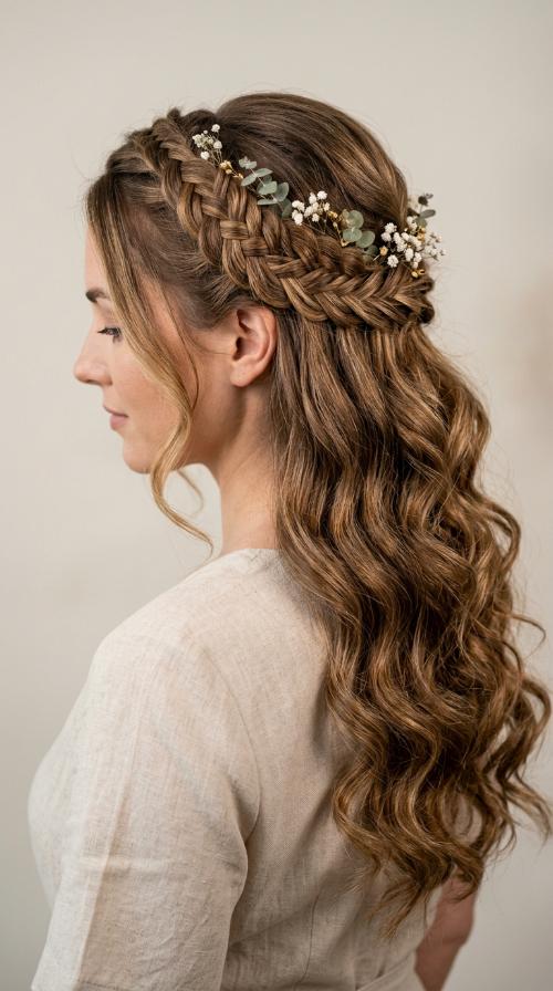Half-Up Braided Crown