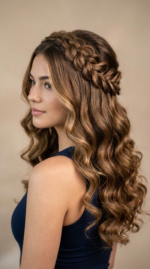 Half-Up Braided Crown
