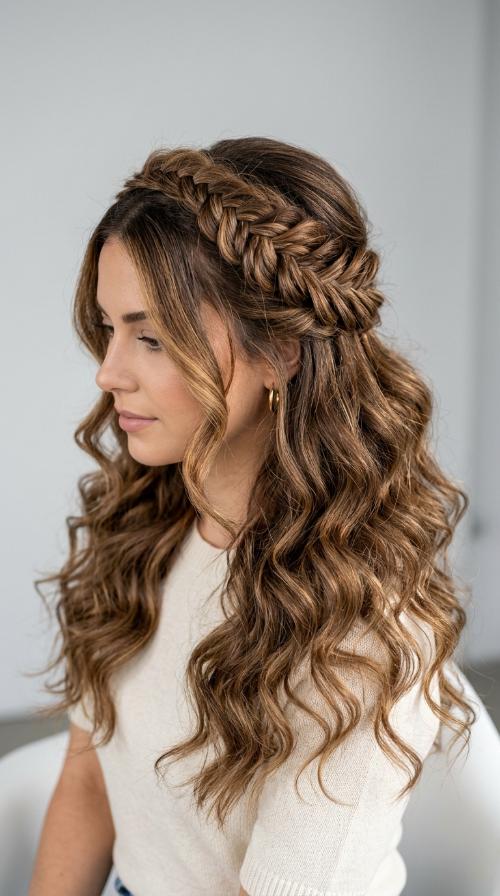 Half-Up Braided Crown