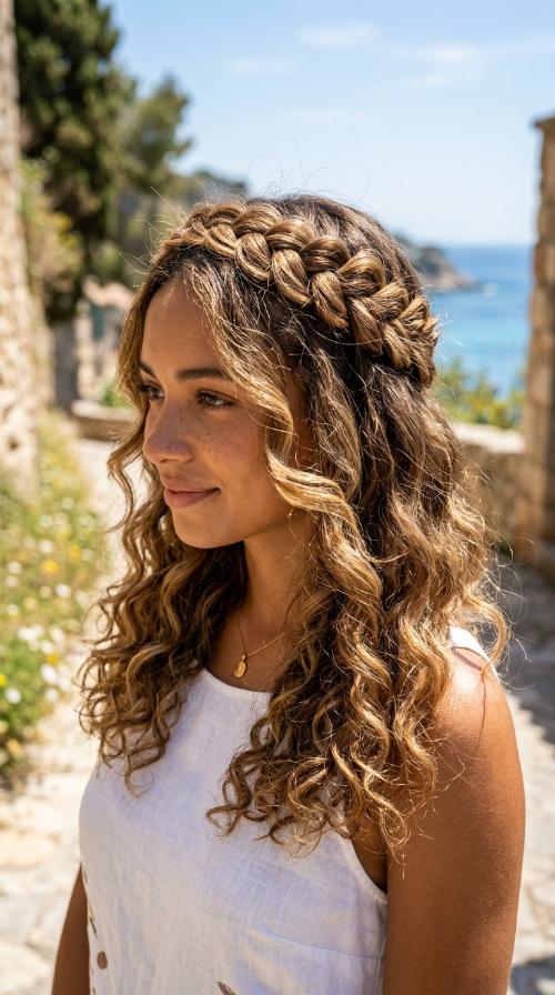 Half-Up Braided Crown