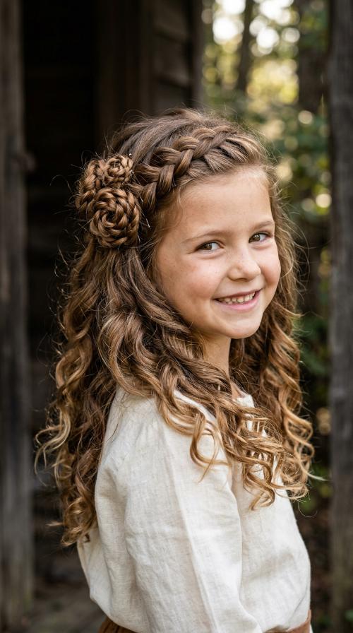 Half-Up Braided Rosettes
