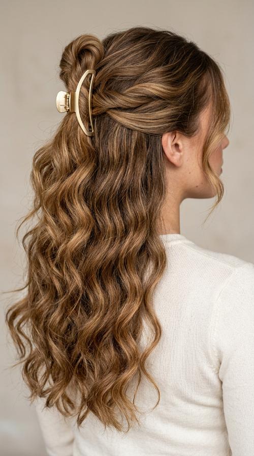 Half-Up Claw Clip Twist