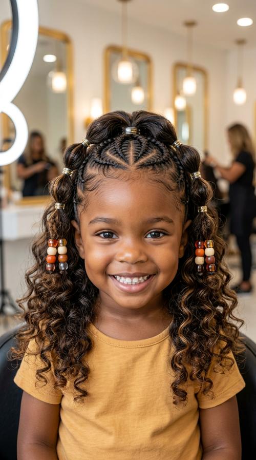 Half-Up Cornrows with Secure Bubble Ends