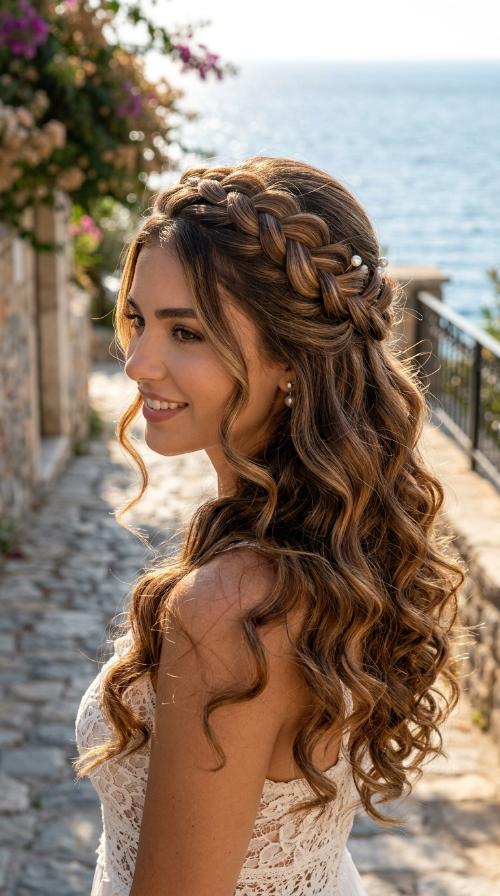 Half-Up Crown Braid