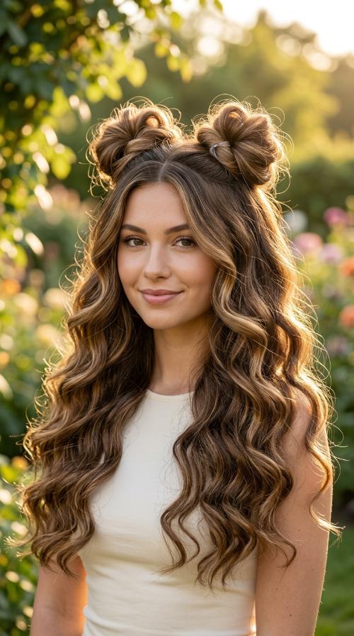 Half-Up Double Space Buns