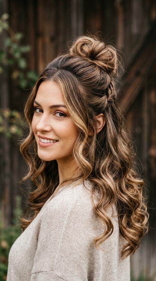 Half-Up Half-Down Bun