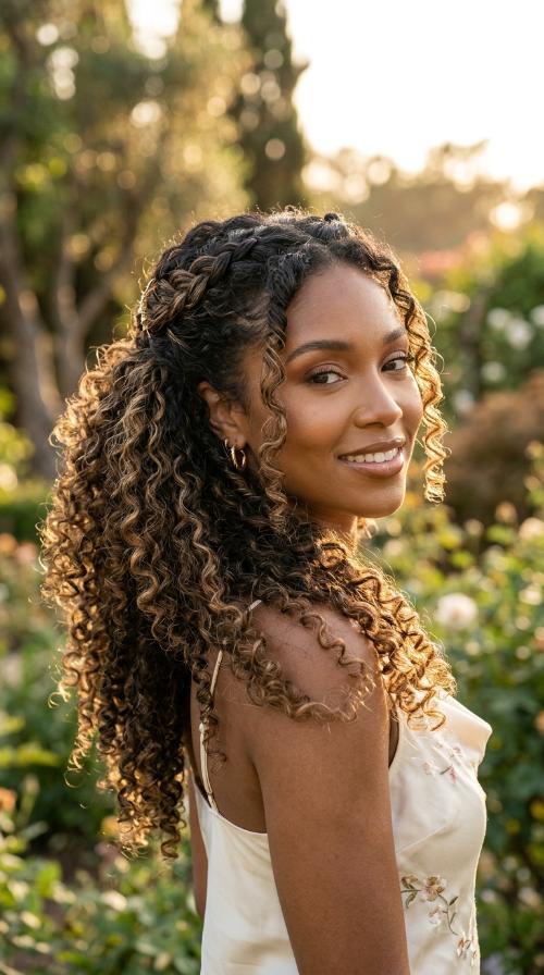 Half-Up Half-Down Curls