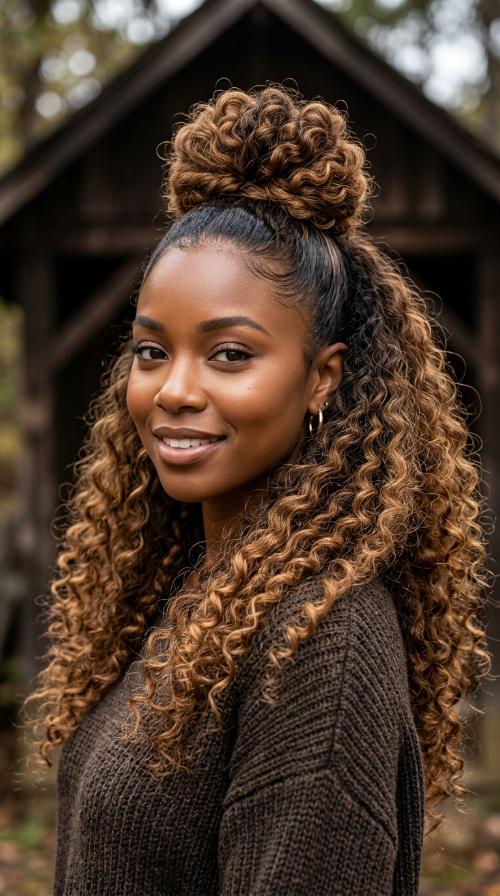 Half-Up Half-Down High Bun
