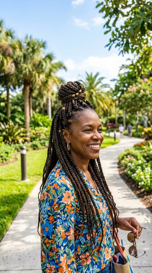 Half-Up Half-Down Jumbo Braids