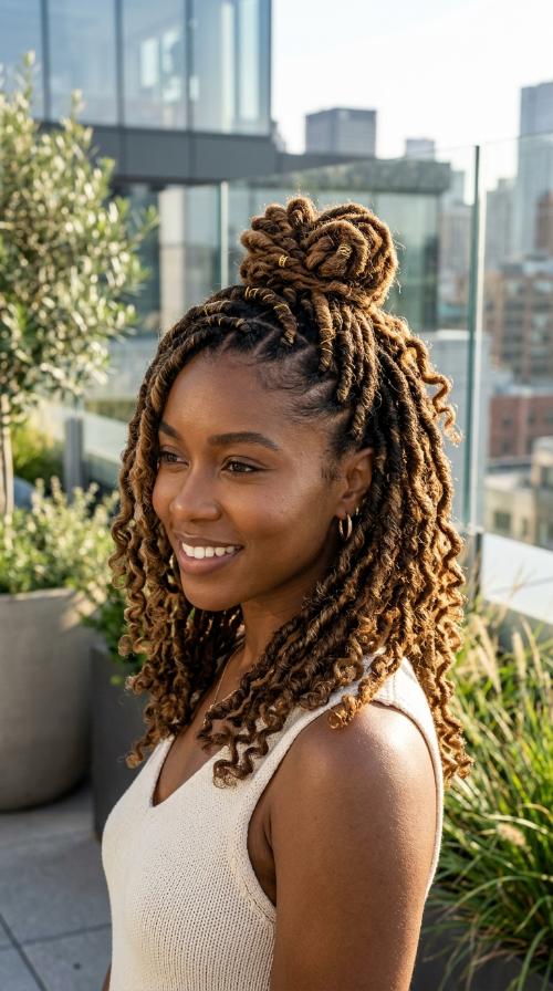 Half-Up Half-Down Short Locs