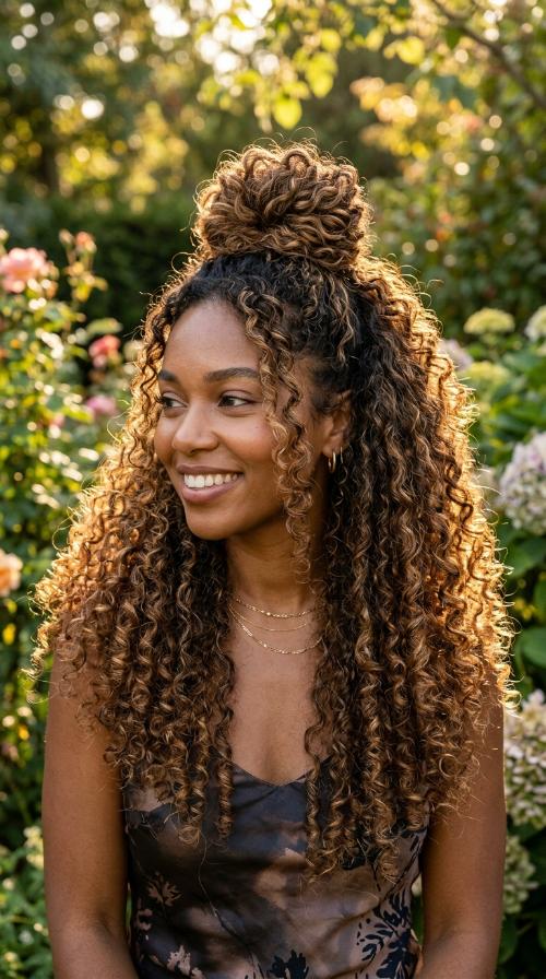 Half-Up Half-Down Top Knot