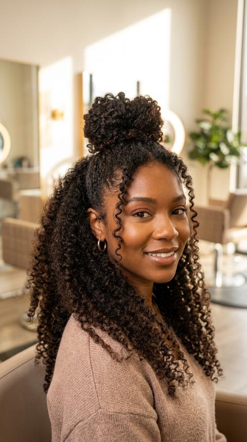 Half-Up Half-Down Top Knot