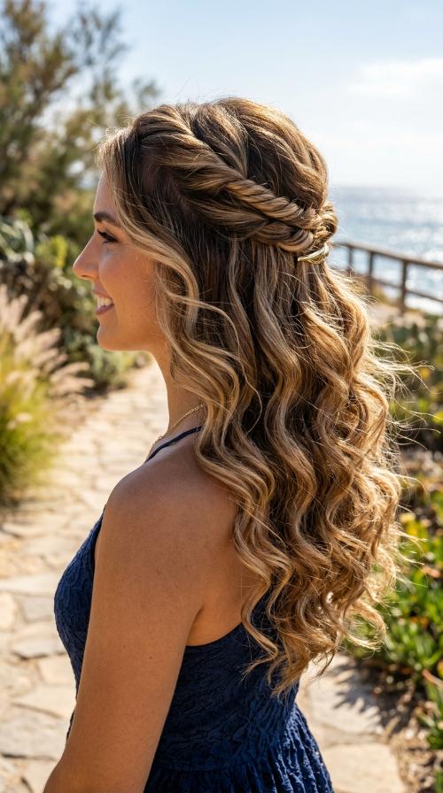Half-Up Half-Down with Twists