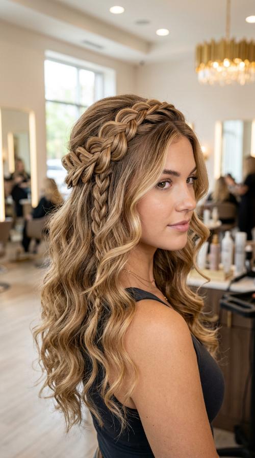 Half-Up Single Braid