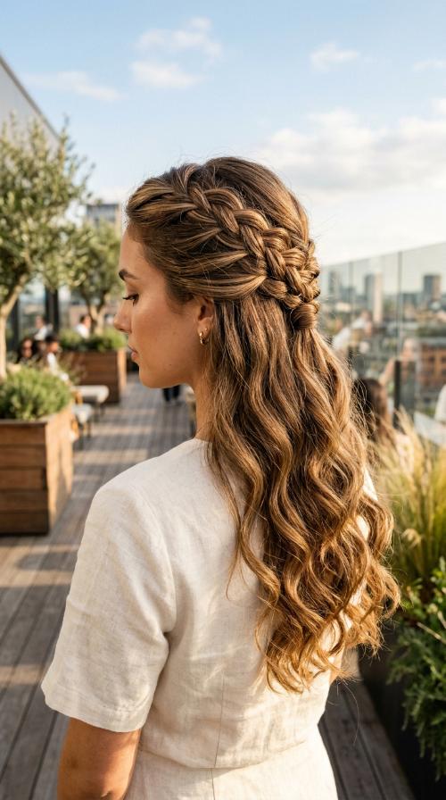 Half-Up Tucked Braid