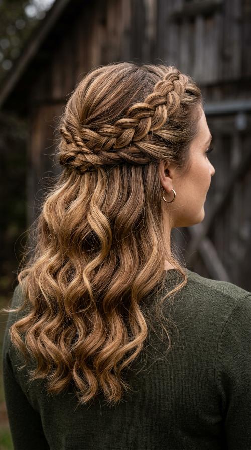 Half-Up Twisted Crown