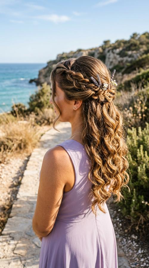 Half-Up Twisted Crown for Lavender