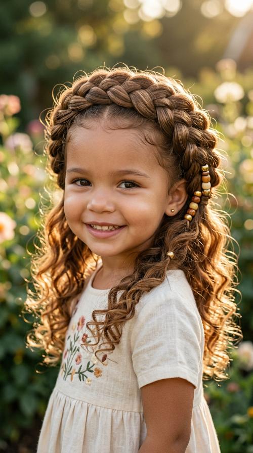 Halo Braid with Tucked Beaded Ends