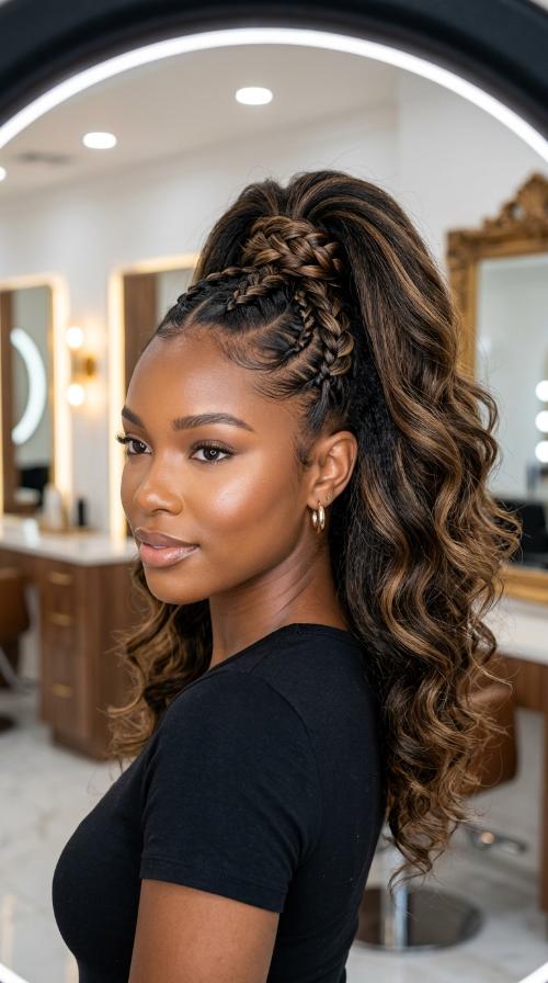 High Braided Ponytail