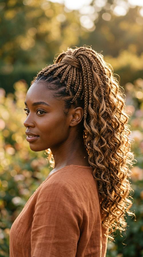 High Braided Ponytail