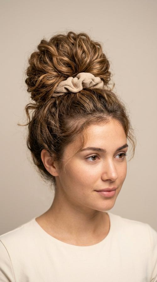 High Bun with Scrunchie