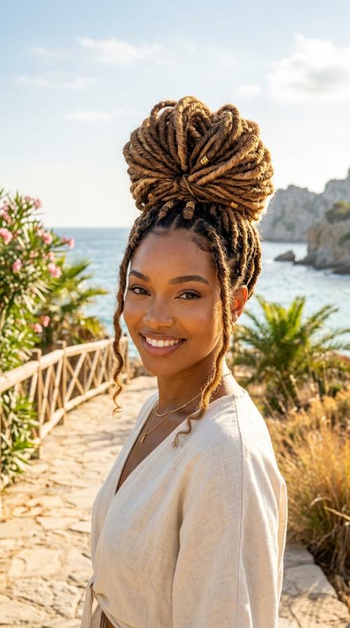 High Loc Bun
