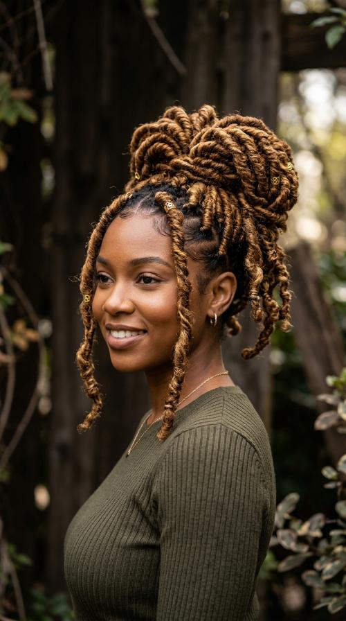 High Loc Bun Ponytail