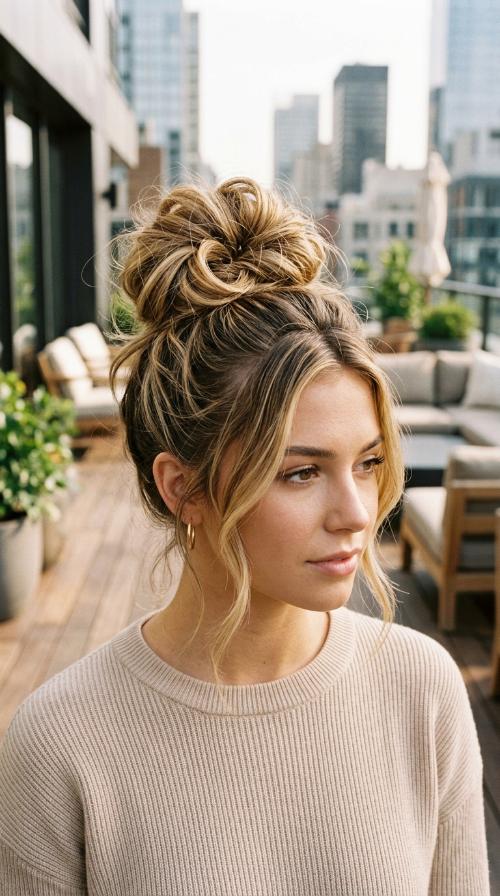 High Messy Bun