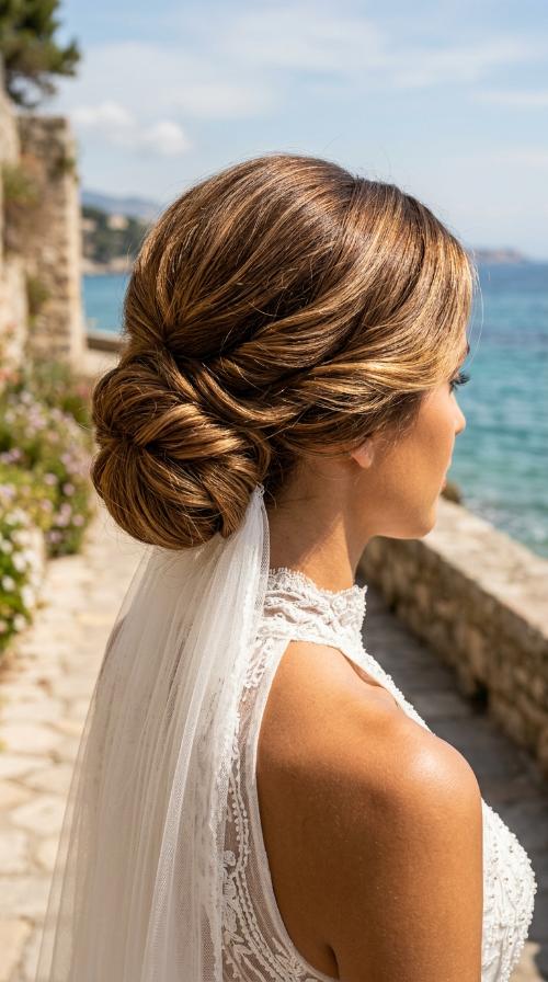 High Neck with a Polished Chignon