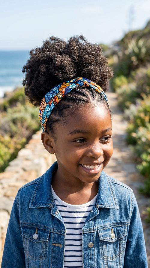 High Puff with a Patterned Headband