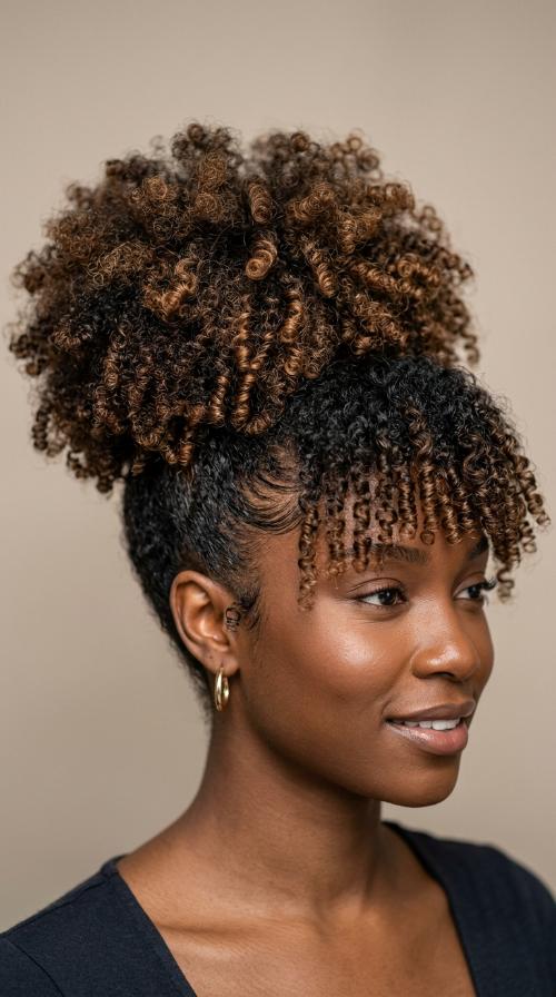 High Puff with Bangs