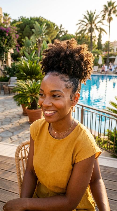 High Puff with Laid Edges