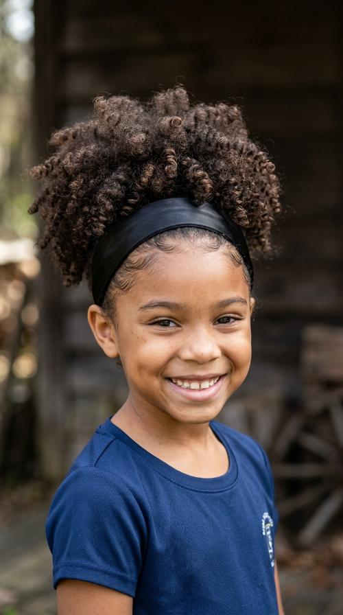 High Puff with Satin Headband
