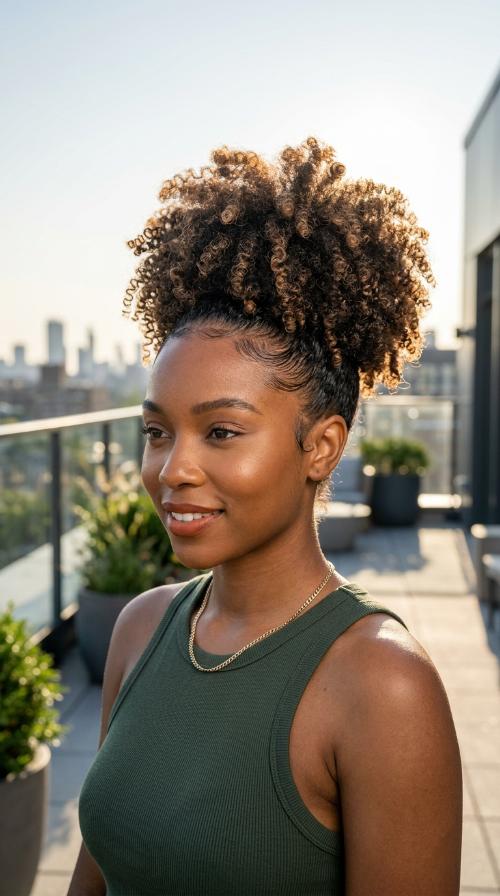 High Puff with Sleek Edges