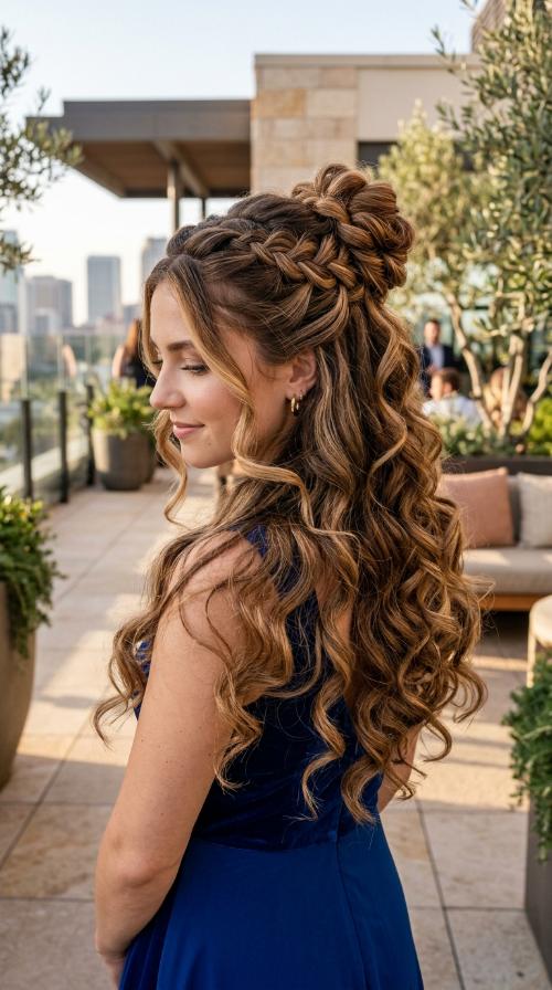 High Sleek Bun for Royal Blue