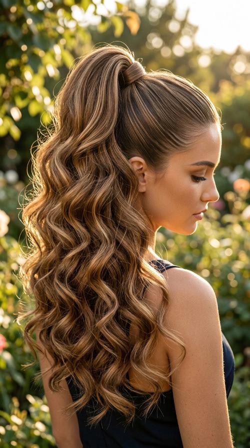 High Slicked-Back Ponytail