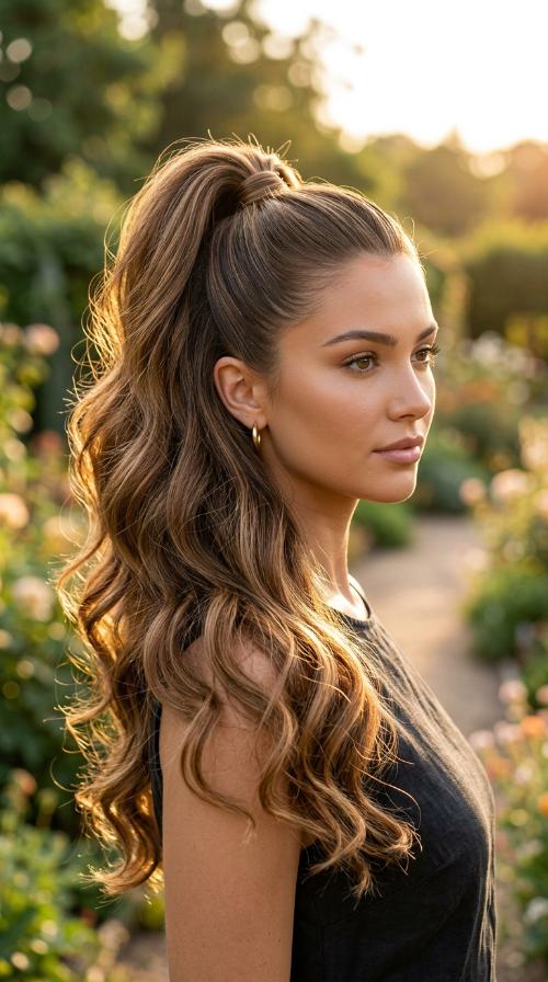High Slicked-Back Ponytail