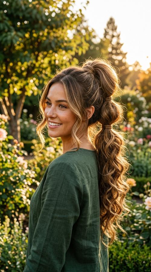 High Volume Bubble Ponytail