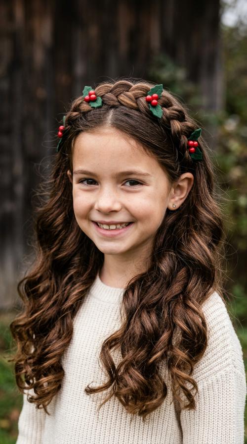Holly Berry Braided Headband