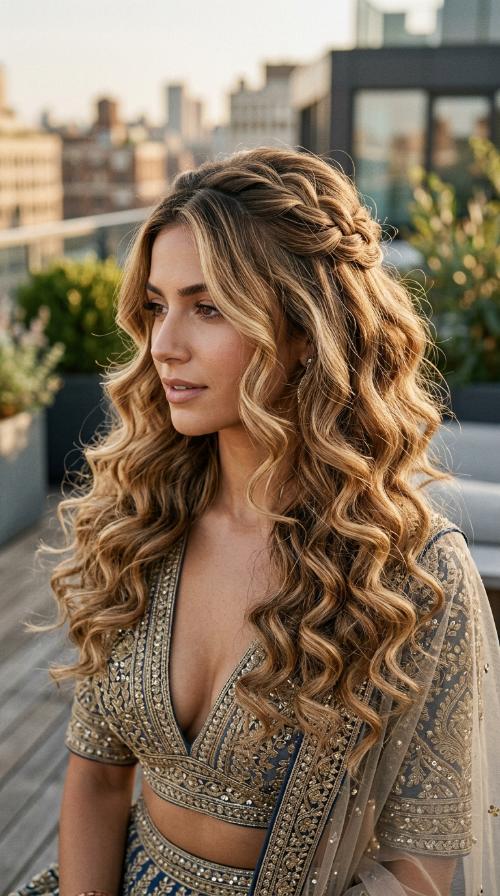 Hollywood Glam Curls for Plunging Necks