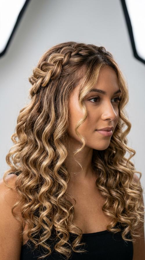 Honey Blonde Balayage Curls
