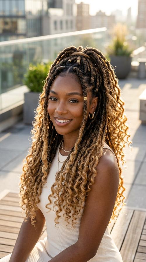 Honey Blonde Ombre Locs