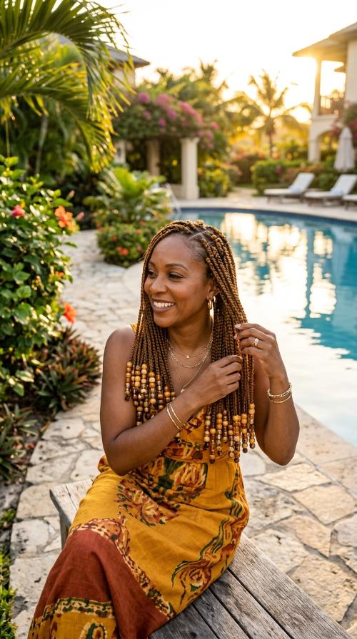 Honey Brown Tones with Amber Beads