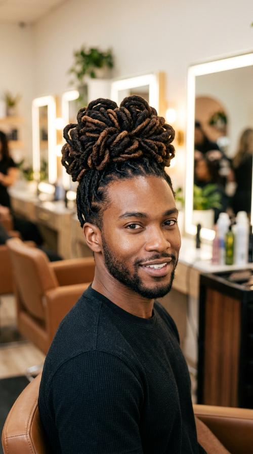 Intricate Loc Petal Bun