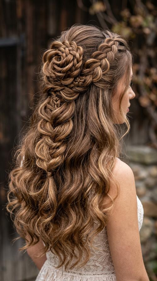 Intricate Rose Braided Updo