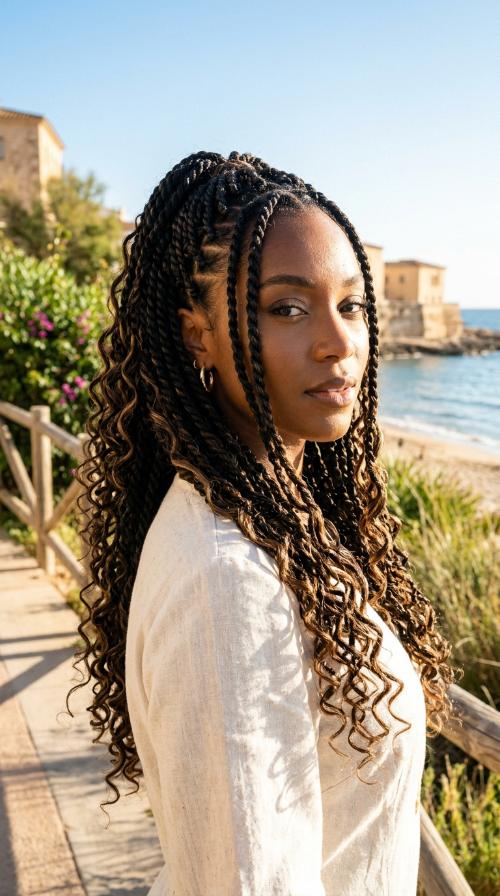 Jet Black Senegalese Twists