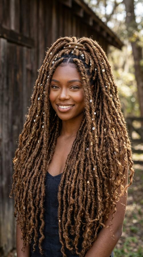 Jeweled Loc Down-Do